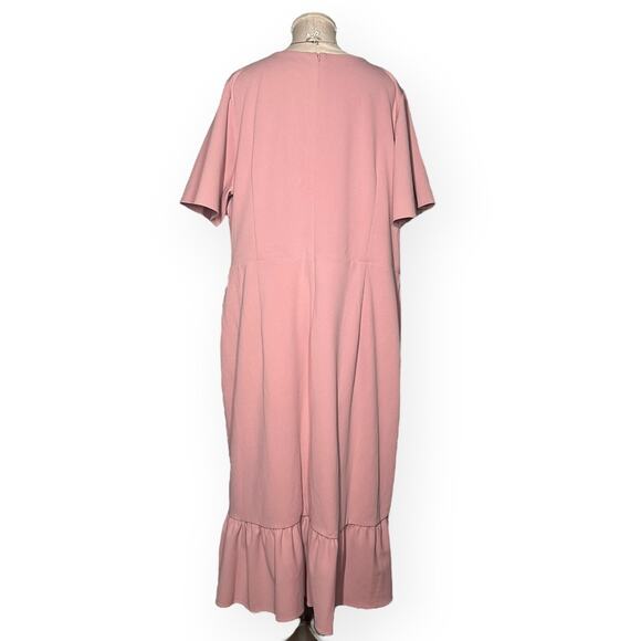 New $170 RACHEL ROY Ruffle Crystal Dress Faux Wrap Cascade Cocktail Pink Wedding - Picture 7 of 12